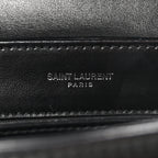 Calfskin Y Quilted Monogram Toy Loulou Crossbody Bag Black