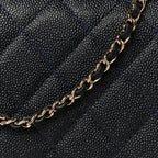 Caviar Quilted Golden Class Wallet On Chain WOC Navy