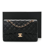 Lambskin Quilted Small Double Flap Black