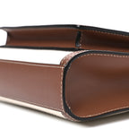 Canvas Smooth Calfskin Two Tone Mini Pocket Bag Natural Malt Brown