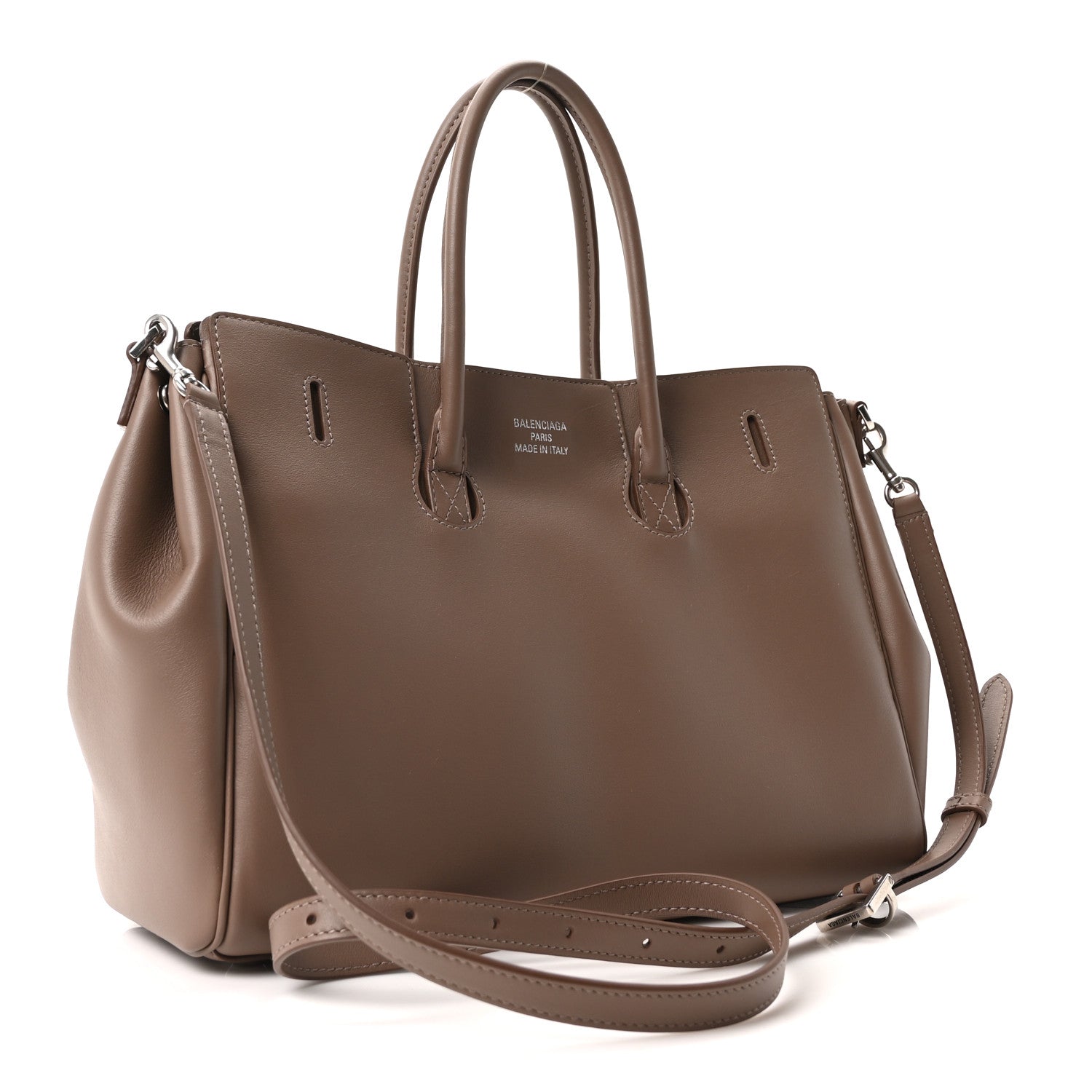 Smooth Calfskin Small Bel Air Carry All Bag Dark Taupe