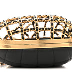 Metal Lambskin Quilted CC Heart Minaudiere Crossbody Black