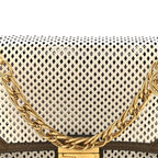 Vitello Liberty Glossy Lambskin F is Fendi Perforated Kan U Shoulder Bag White Ice Rust Maya