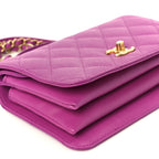 Caviar Quilted Mini Top Handle Flap Dark Pink