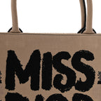 Canvas Embroidered Medium Miss Dior Graffiti Book Tote Beige Multicolor