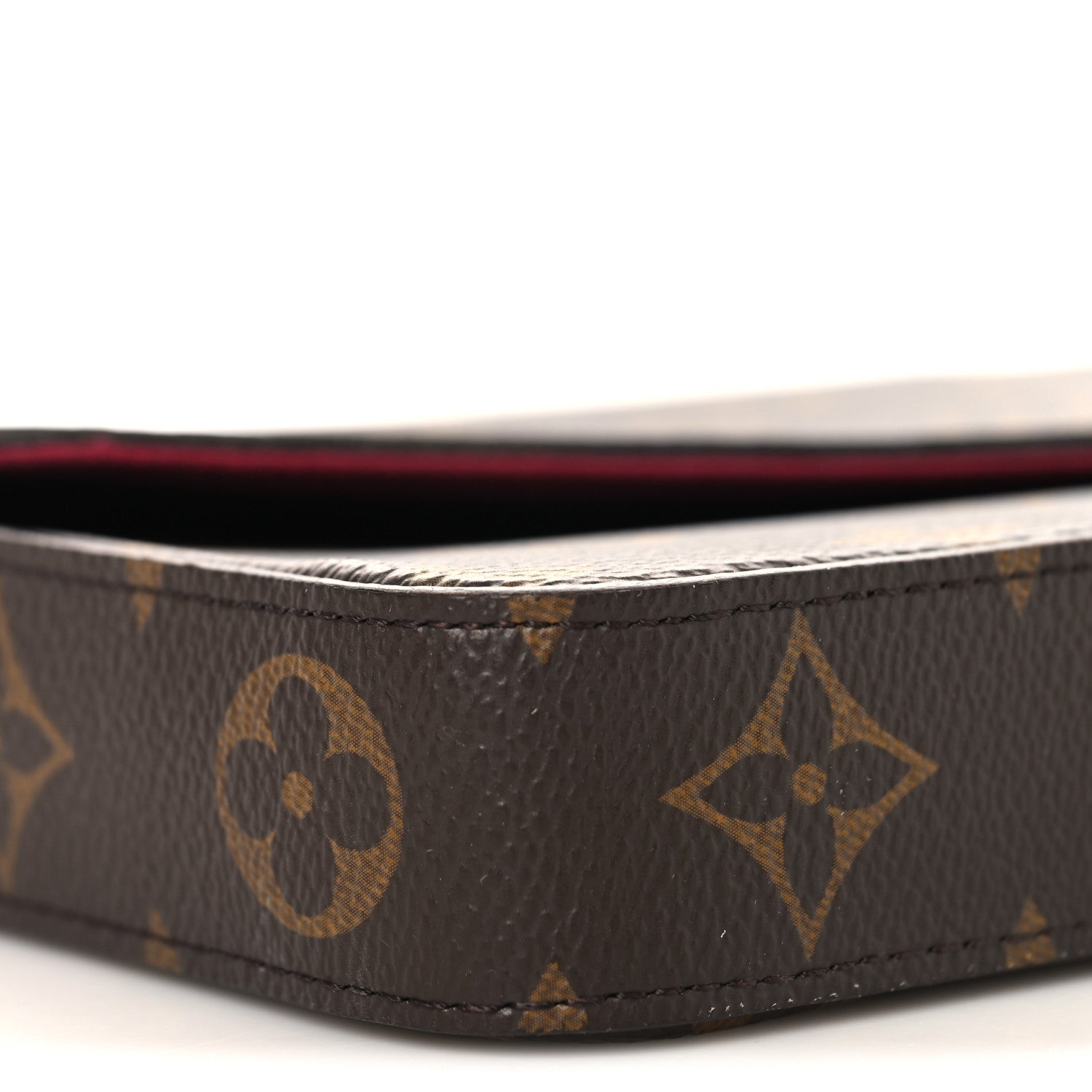 Monogram Pochette Felicie Chain Wallet Fuchsia