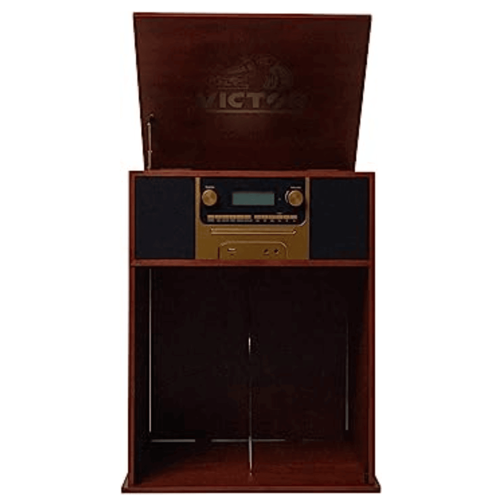 Boyleston 7-in-1 3-Speed Turntable Music Center with Album Storage