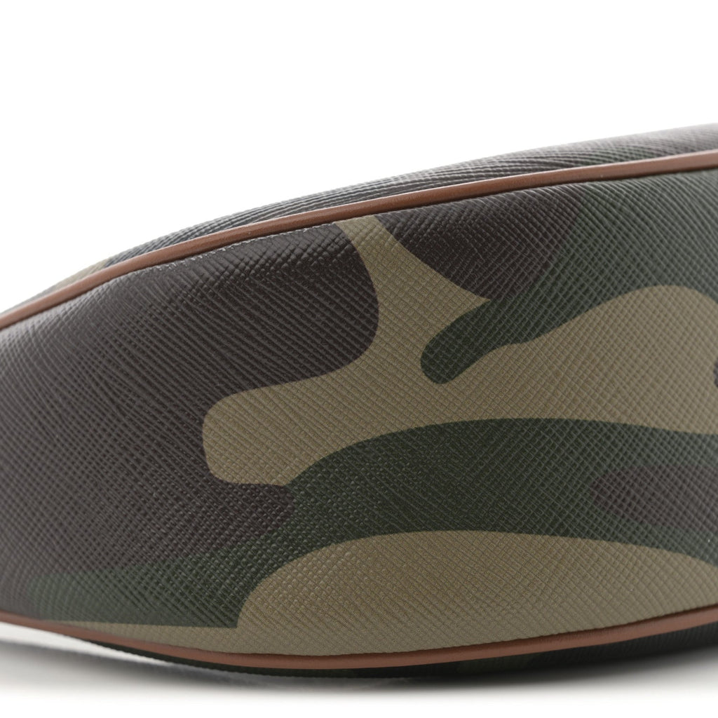 Canvas Calfskin Camouflage Ava Logo Triomphe Shoulder Bag Khaki