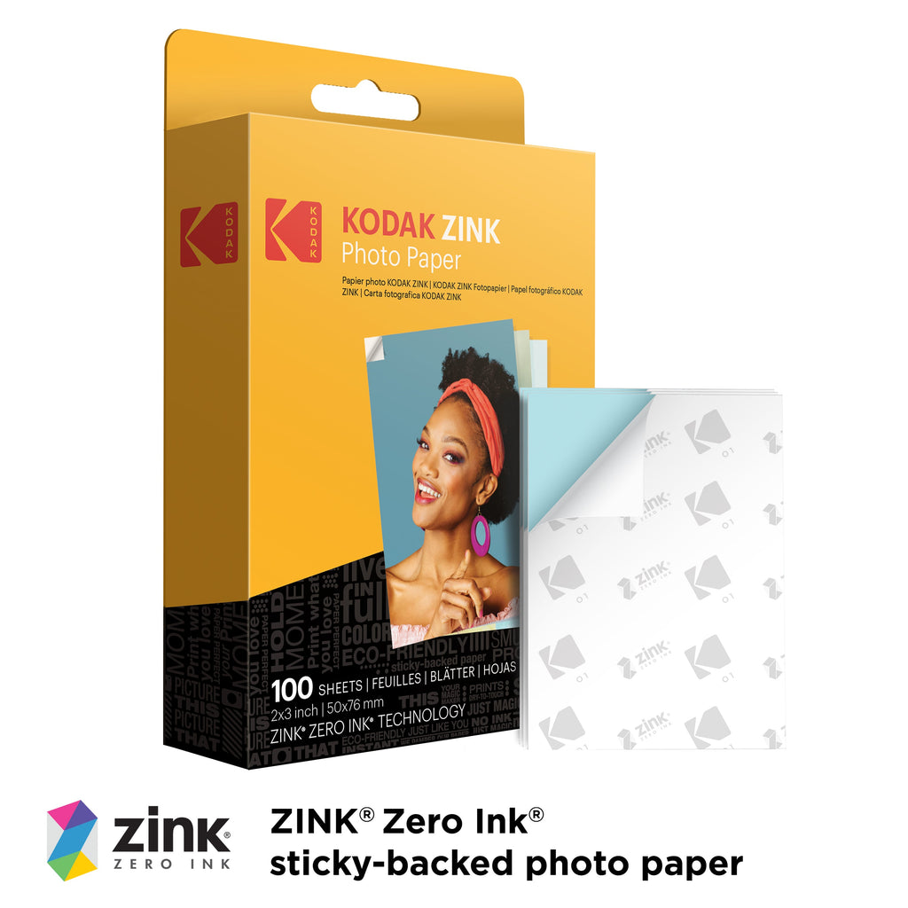 Kodak Zink Photo Paper 2x3"(100 Sheets) Compatible with PRINTOMATIC, Smile & Step Cameras & Printers