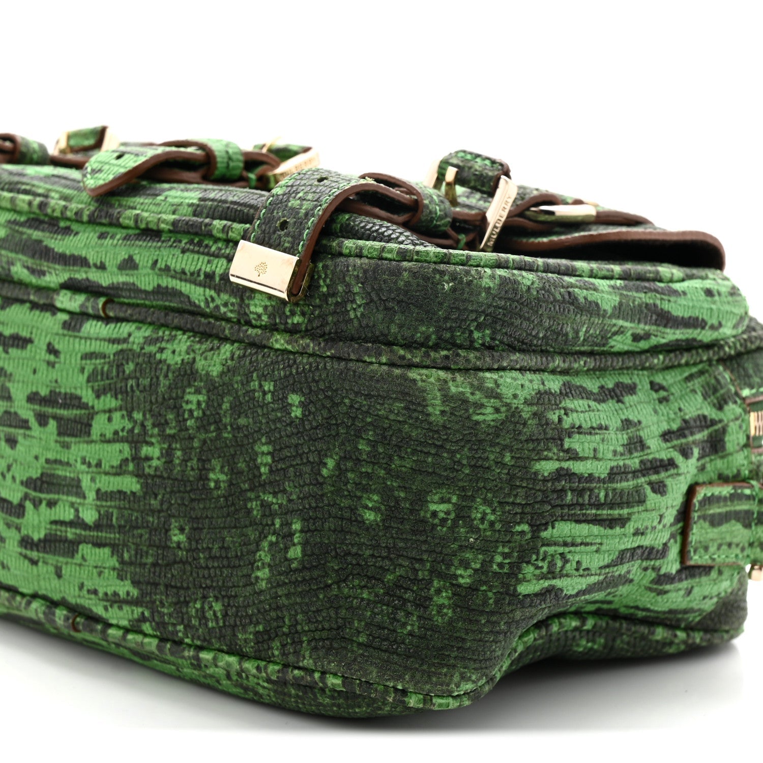 Lizard Print Camera Bag Grass Green