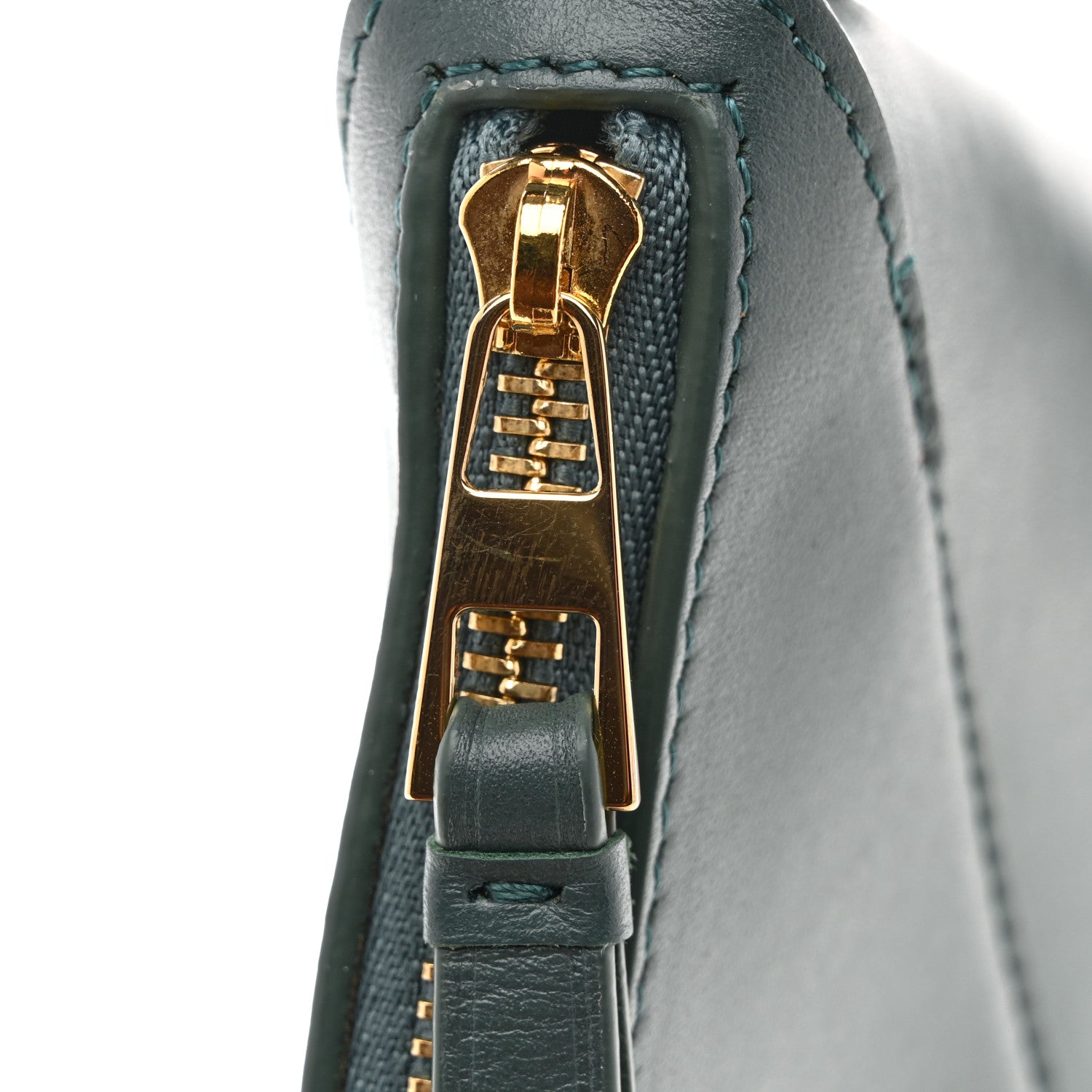 Shiny Calfskin Puzzle Fold Pouch Vetiver