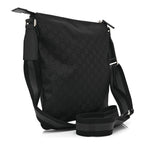 Nylon Monogram Small Flat Messenger Bag Black