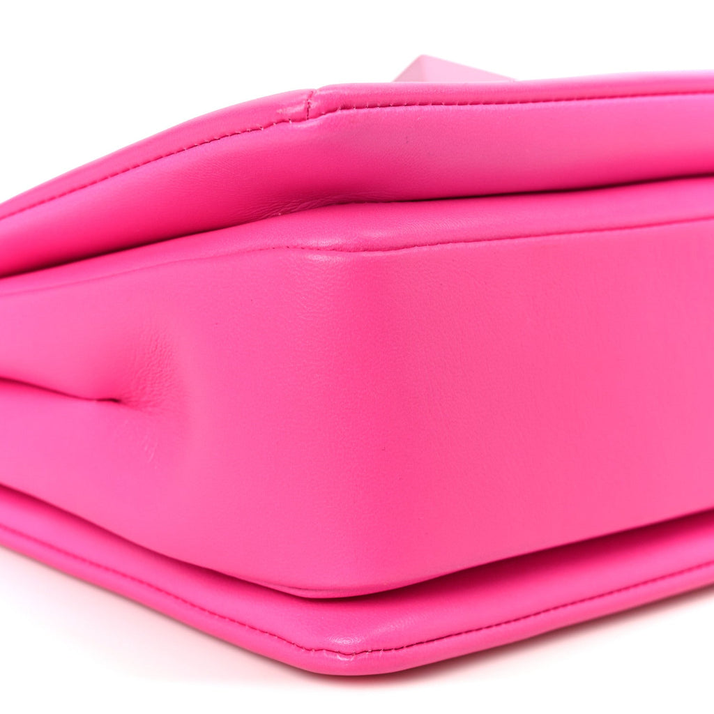 Nappa Monochrome One Stud Chain Clutch Pink PP