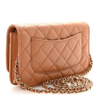 Caviar Quilted CC Turnlock Wallet On Chain WOC Brown