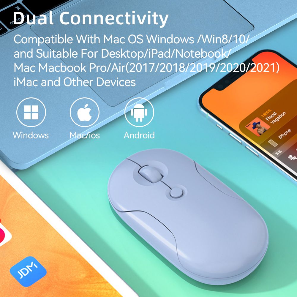 Silent Bluetooth Mouse For iPad Samsung Lenovo Android Windows iOS Tablet Macaron Wireless Mouse For Laptop Notebook Computer