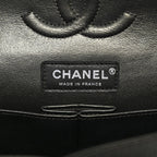 Metallic Caviar Quilted Medium Double Flap Dark Charcoal
