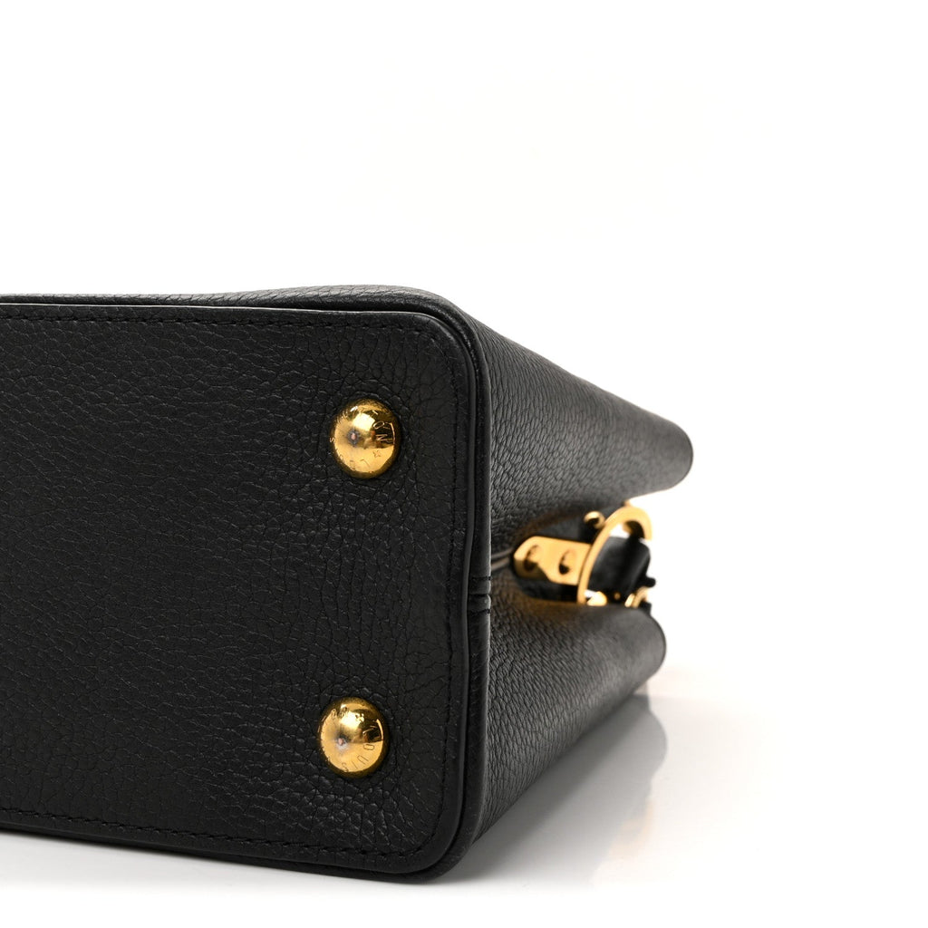 Taurillon Snakeskin Iris Blossom Capucines PM Black
