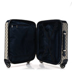 GG Supreme Monogram Textured Dollar Calfskin Web Small Savoy Cabin Trolley Beige Blue