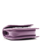 Shiny Lambskin Quilted Extra Mini Flap Purple