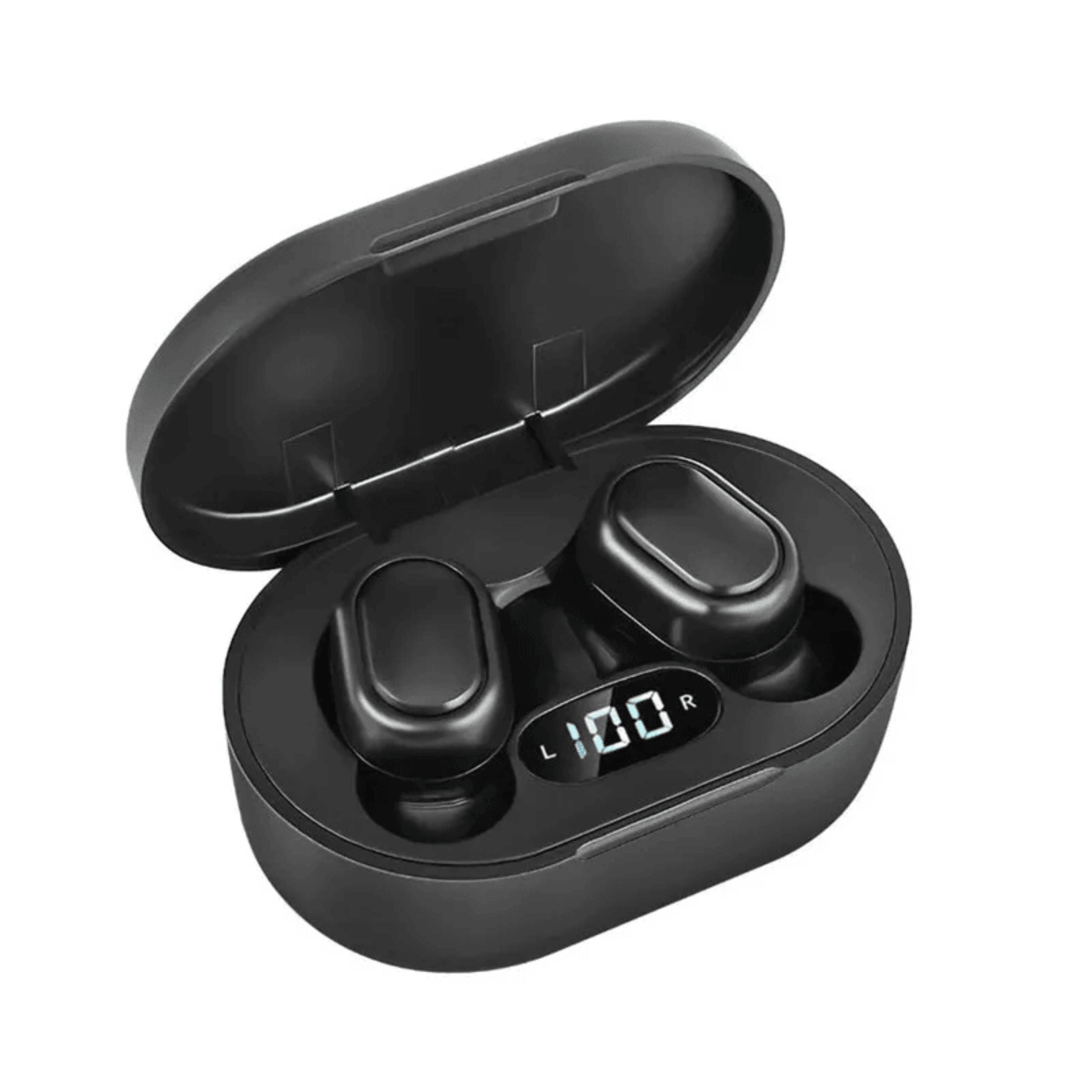 KENRO TWS Bluetooth Earbuds One-Step Pairing with LED Battery Display - Black