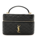 Lambskin Quilted Mini Gaby Vanity Case Black
