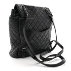 Calfskin Quilted Small Urban Spirit Backpack Black