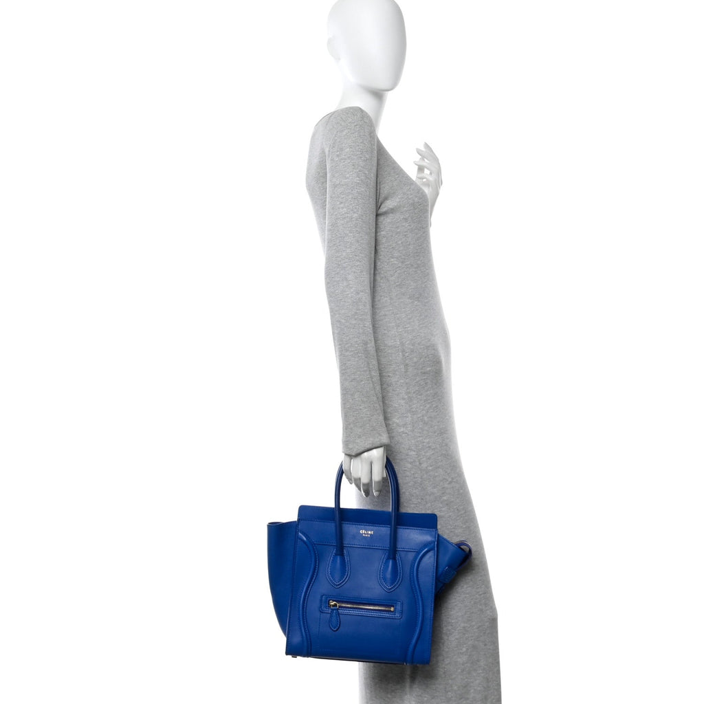 Smooth Calfskin Micro Luggage Royal Blue