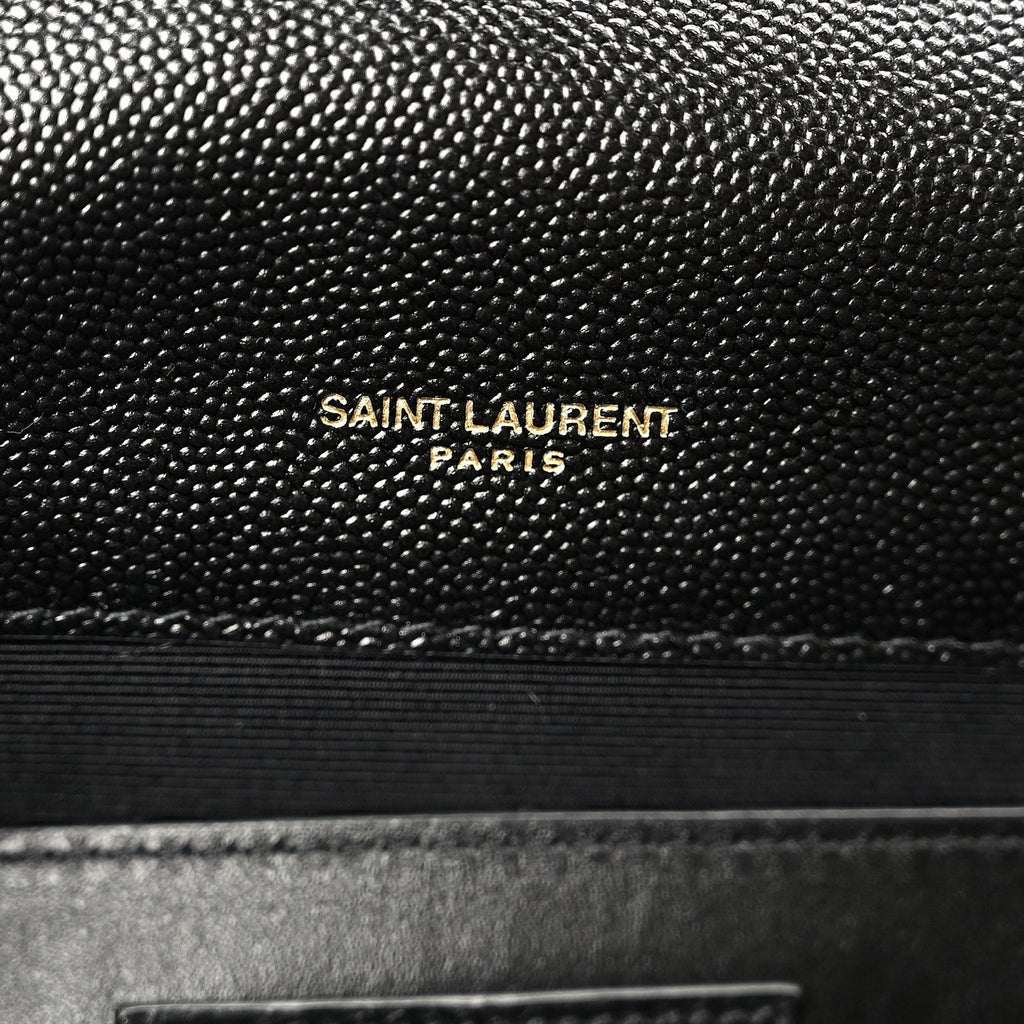 Grain De Poudre Textured Mixed Matelasse Triquilt Medium Monogram Satchel Black