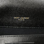 Grain De Poudre Textured Mixed Matelasse Triquilt Medium Monogram Satchel Black