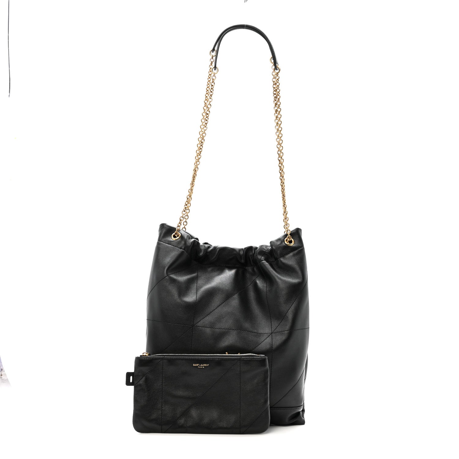 Lambskin Matelasse Monogram Medium Jamie 4.3 Pochon Black