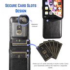 Entronix Case Compatible with iPhone 17 - [6 Slot Card Holder] Slim Leather Wallet