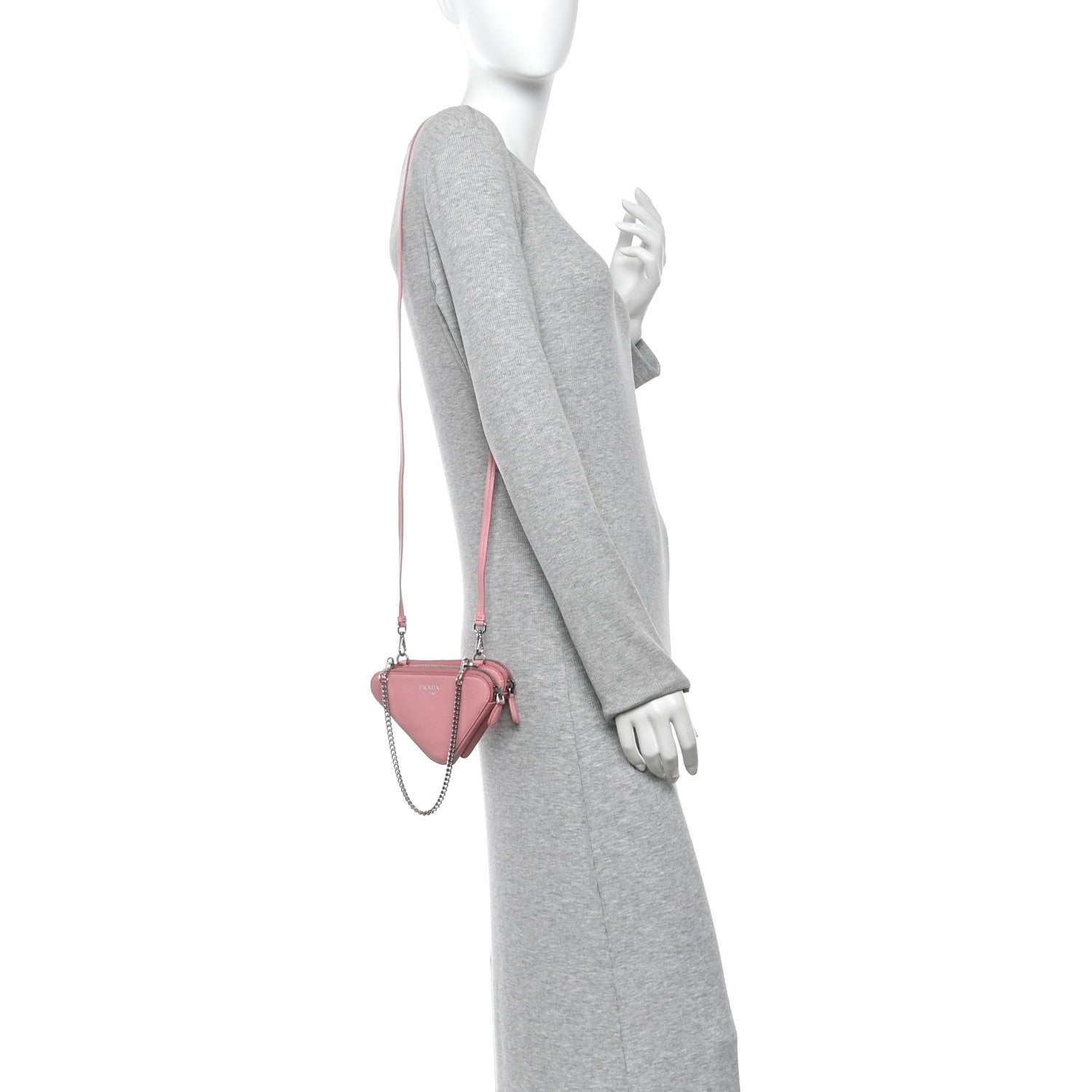 Saffiano Mini Triangle Crossbody Pouch Petalo