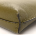 Soft Grained Calfskin Vertical T-Pocket Crossbody Bag Khaki Green