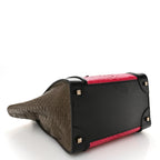 Snakeskin Smooth Calfskin Mini Tri-Color Luggage Fuchsia