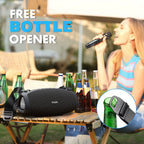 70W Portable Bluetooth Speakers with 120W Peak Power and Wireless Microphone, Waterproof for Outdoor Use