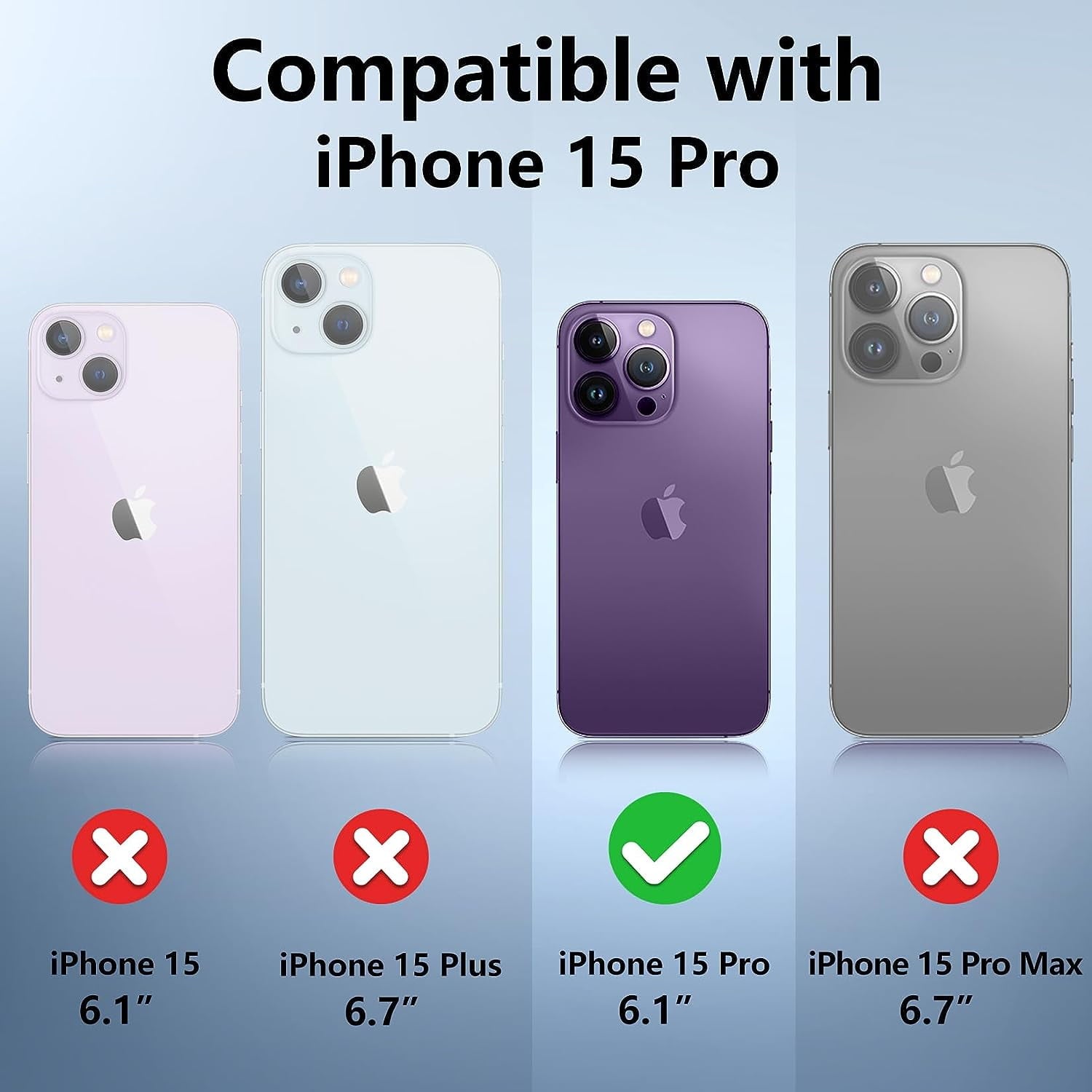 Entronix [Magnetic] Case Compatible with iPhone 15 Pro - [Hard Back] Thick Clear