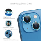 Diamond Camera Lens Protector, Diamond Tempered Glass Camera Cover Screen Protector For Iphone 14 / Iphone 14 Plus In  Blue