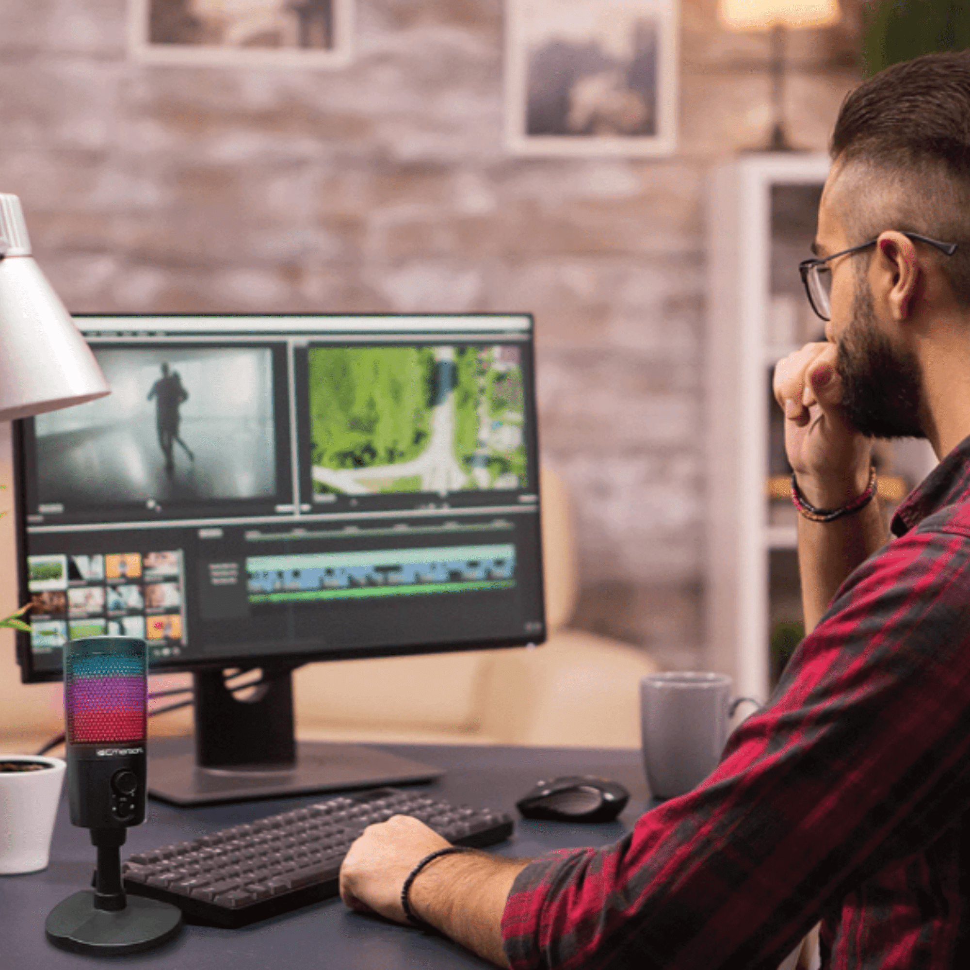 USB Gaming & Streaming Microphone with RGB Lighting