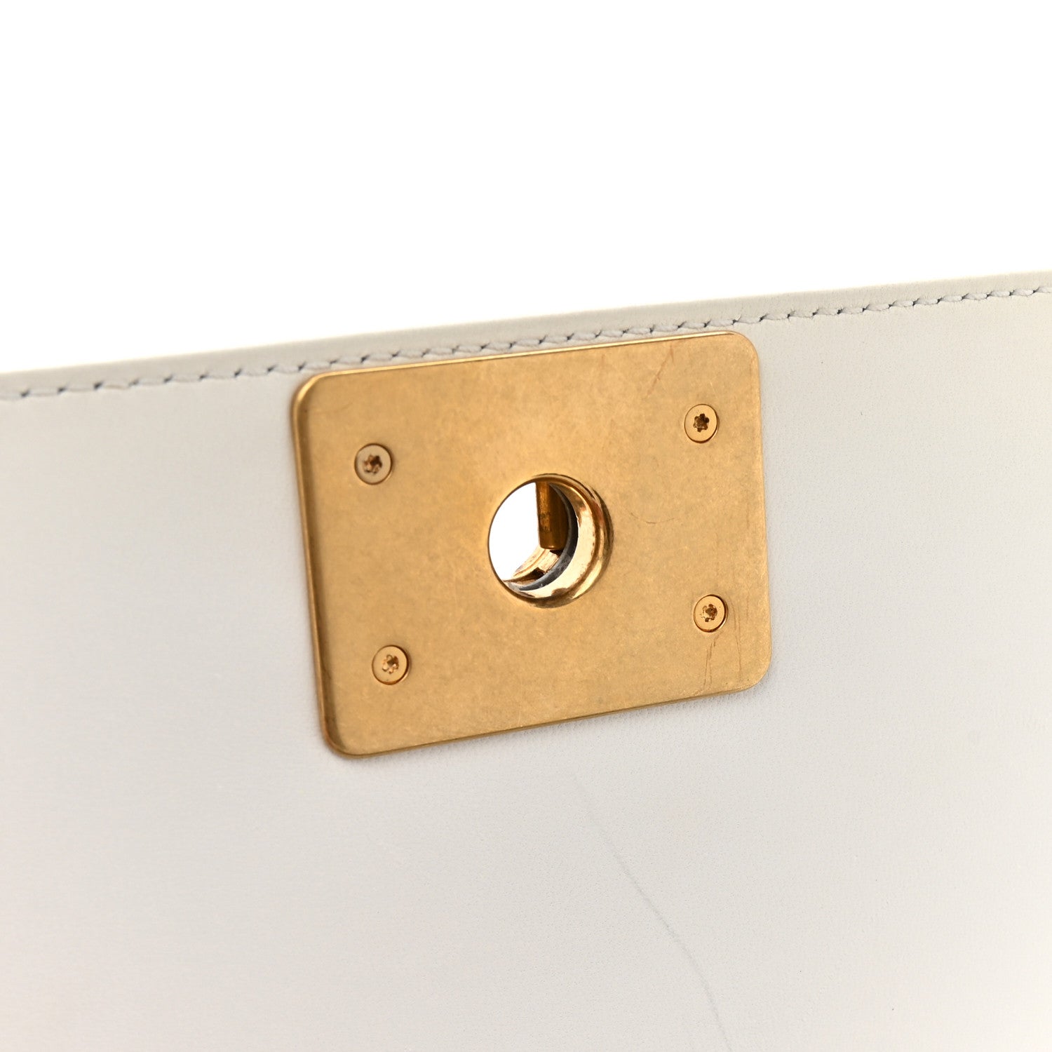 Lizard Chevron Small Boy Flap White Gold