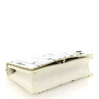 Calfskin Printed Mini Diorama Flap Bag White