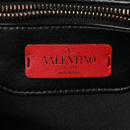 Lambskin VLTN Print Candystud Top Handle Bag Black