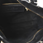Baby Daim Suede Gold Metallic Edge Hardware Mini City Black