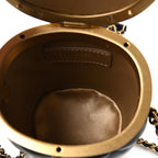 Lambskin Quilted Mini Crown Box Bag Black