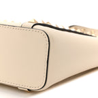 Pebbled Calfskin Rockstud North South Crossbody Bag Light Ivory