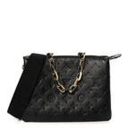 Lambskin Embossed Monogram Coussin PM Black
