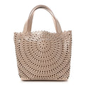 Calfskin Laser Cut Tote Sable