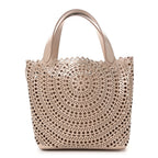 Calfskin Laser Cut Tote Sable