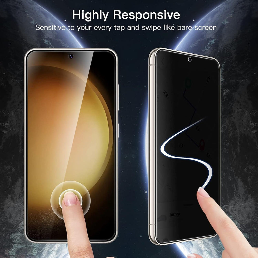 Entronix Anti-Spy Privacy Screen Protector Compatible with Galaxy S21 - 3-Piece Combo