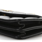 Lambskin Quilted Phone Holder Flap Black