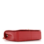 Calfskin Chevron Quilted Large Statement Flap Red